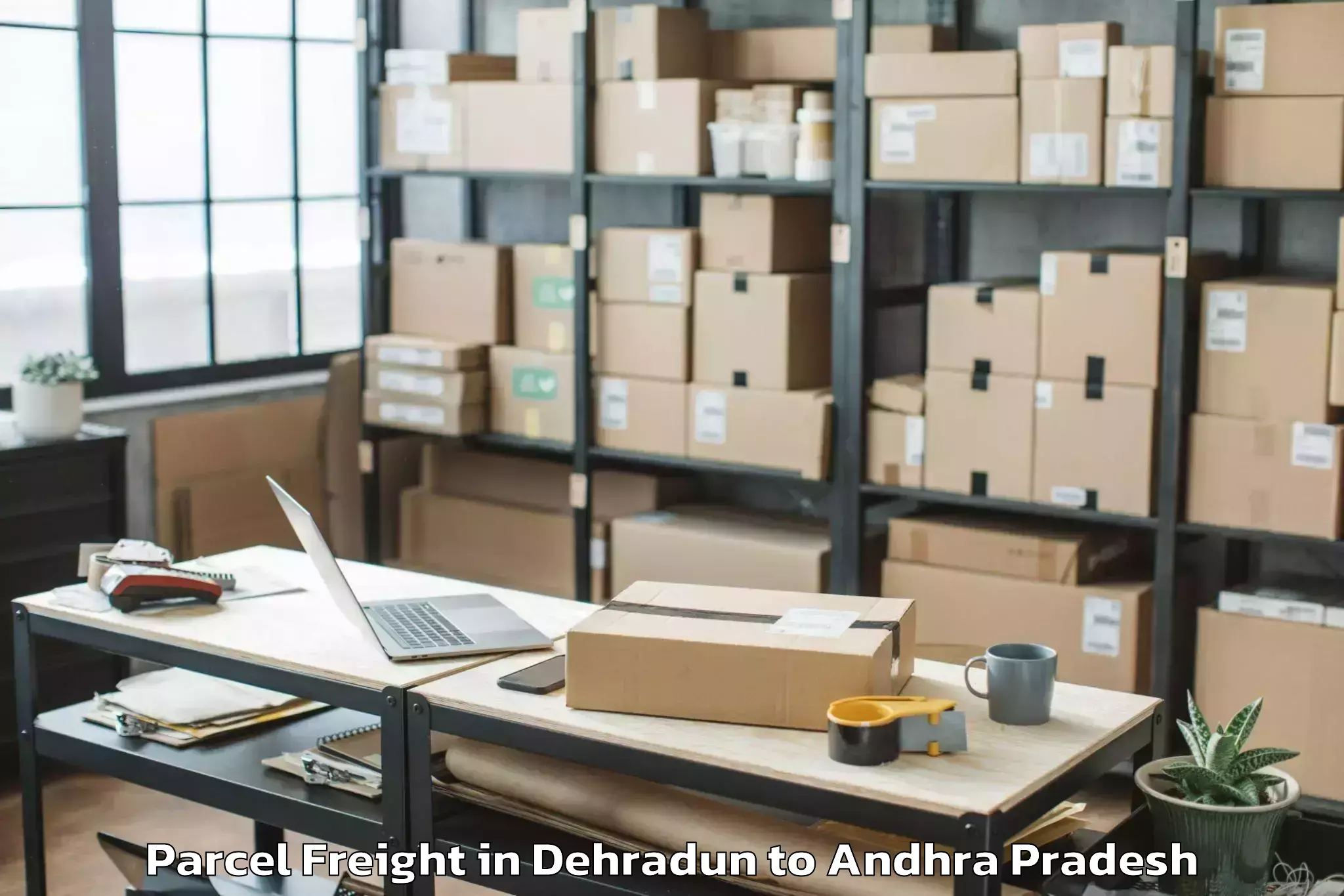 Book Your Dehradun to Bogole Parcel Freight Today